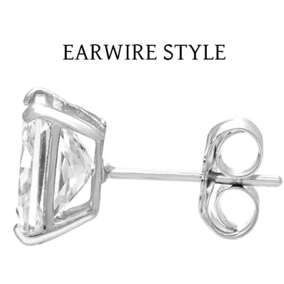 Long Cubic Zirconia Post Stud Earrings With Pearl Drops Nadri Style - Picture 3 of 7